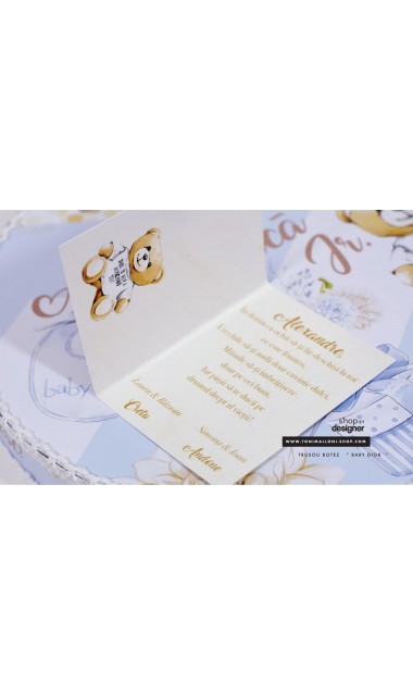 Trusou de botez pentru baieti cu ursuletul Baby Dior, Ursulet de plus 6